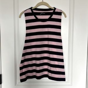 JCREW Cotton Tank Pink and Navy SZ S